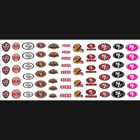 💌BO/GO$6 🏈 San Francisco 49ers Nail Decals - Picture 2 of 4